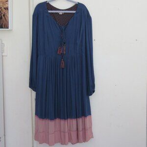 Anthropologie Holding Horses Dress - Flowy - Dip Dye - Bead and tassel